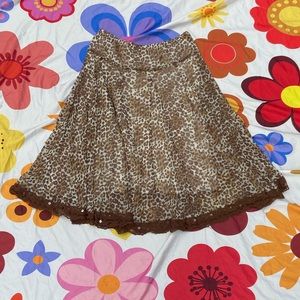 Cheetah print midi skirt